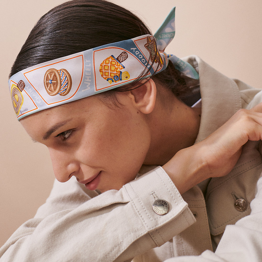 Funny Ice Cream Twilly - Blue | Hermès Mainland China